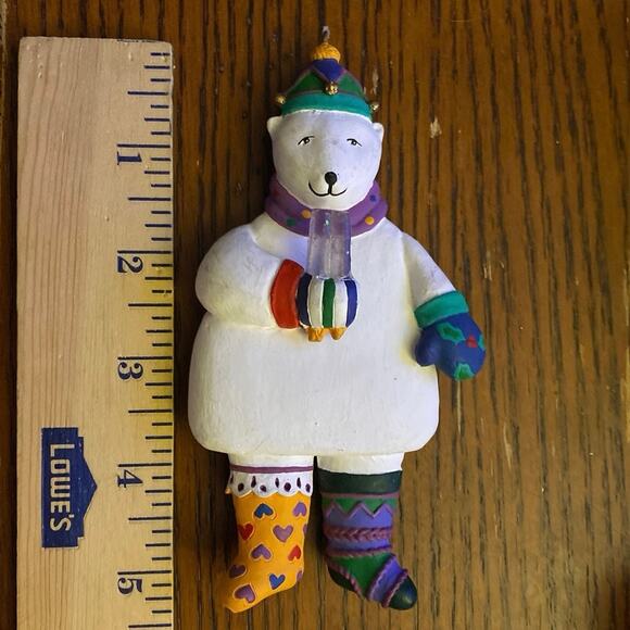 Department 56 Polar Bear Ornament Winter Warm Up Collection Popsicle Funky Socks - Picture 2 of 10